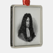 ゴットフリードウィルヘルムの男爵de Leibnizポートレート メタルオーナメント (右)