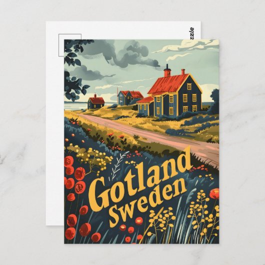 ゴットランドスウェーデンのタベルアド ポストカード (正面/裏面)