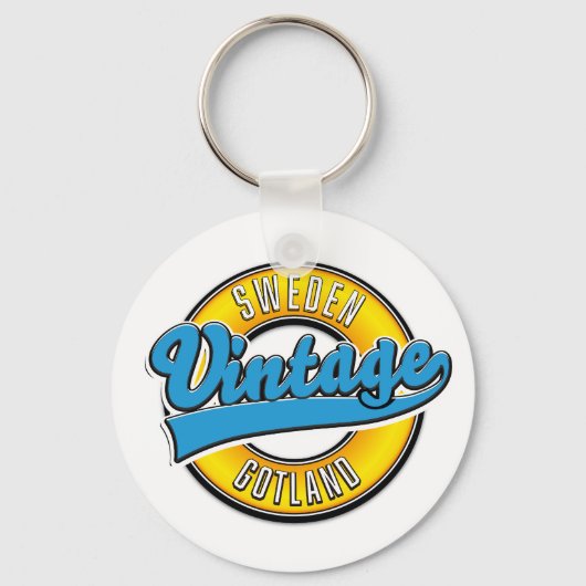 ゴットランドスウェーデンヴィンテージスタイルロゴ キーホルダー (正面)