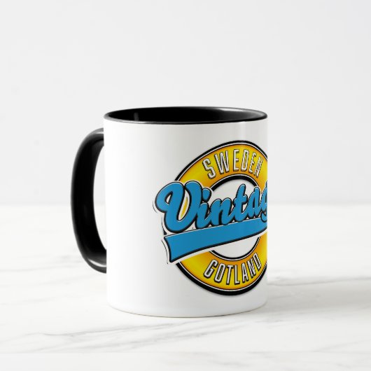 ゴットランドスウェーデンヴィンテージスタイルロゴ マグカップ (正面左)