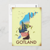 ゴットランドバルティックシーバイキングトラベルマップ ポストカード (正面/裏面)