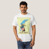 ゴットランド バルト海 ヴァイキング 旅行地図 Tシャツ (正面フル)