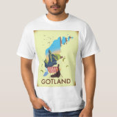 ゴットランド バルト海 ヴァイキング 旅行地図 Tシャツ (正面)