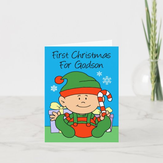 ゴッドサンの初めてのクリスマスエルフ シーズンカード (正面)