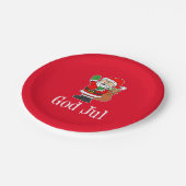 ゴッドジュルスウェーデンクリスマスサンタ紙プレート ペーパープレート (アングル)