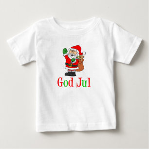 ゴッドジュルスウェーデンクリスマスサンタ ベビーTシャツ