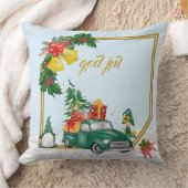 ゴッドジュルスウェーデン格言グリーンカップル クッション (ブランケット)