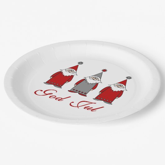 ゴッドジュル|かわいいトムおもしろいテンノルウェーのクリスマス ペーパープレート (アングル)