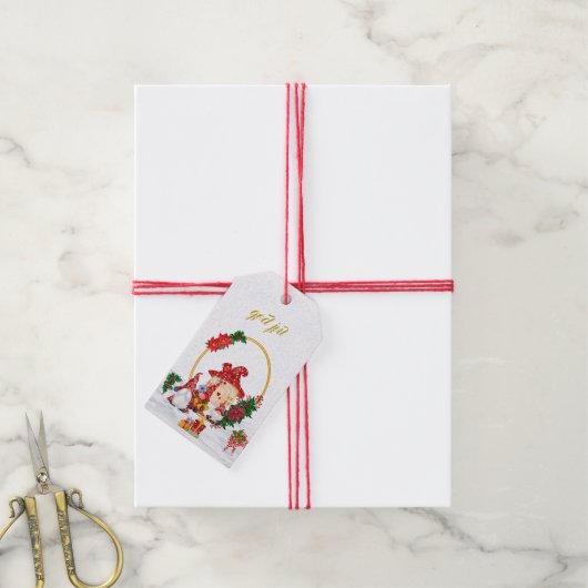 ゴッドジュームスウェーデン格言レッドファミリー ギフトタグ (より糸付き)