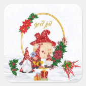 ゴッドジュームスウェーデン格言レッドファミリー スクエアシール (正面)