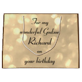 ゴッドソパーソナライズされたン誕生日 ラージペーパーバッグ (正面)