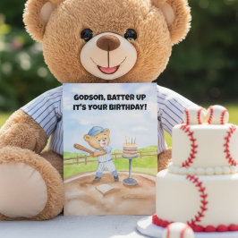 ゴッドソンお誕生日おめでとう 野球 テディベア カード
