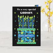 ゴッドソンお誕生日ケーキとキャンドルカード カード (黄色い花)