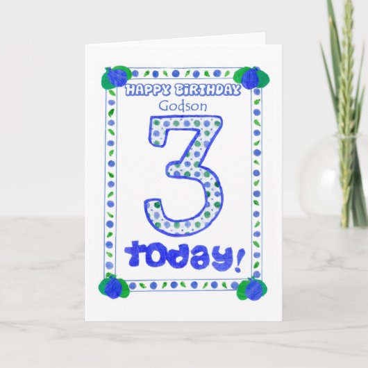 ゴッドソンの3歳の誕生日カード カード (正面)