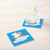 ゴッドソンゴッドチャイルド男の赤ちゃんシャワーギフトパーソナライズされた スクエアペーパーコースター (インサイチュ)