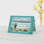 ゴッドソンハッピーバースデー – 男と海の波 カード (黄色い花)