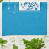 ゴッドソンファースト・コミューン、小麦、ぶどうブルー キッチンタオル (折り畳み)