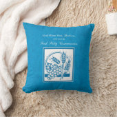 ゴッドソンファースト・コミューン、小麦、ぶどうブルー クッション (ブランケット)