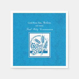 ゴッドソンファースト・コミューン、小麦、ぶどうブルー スタンダードカクテルナプキン