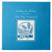 ゴッドソンファースト・コミューン、小麦、ぶどうブルー タイル (正面)