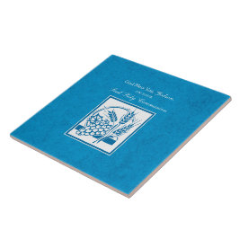 ゴッドソンファースト・コミューン、小麦、ぶどうブルー タイル