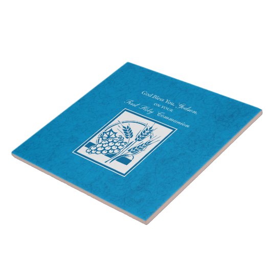 ゴッドソンファースト・コミューン、小麦、ぶどうブルー タイル (側面)