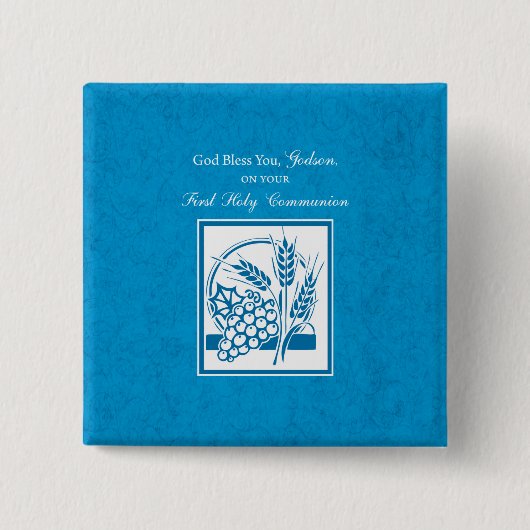 ゴッドソンファースト・コミューン、小麦、ぶどうブルー 缶バッジ (正面)