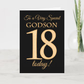 ゴッドソン誕生日でブラックにシック18番目の金ゴールド効果 カード (正面)