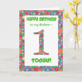 ゴッドソン、ブライト&バブリー用の第1誕生日カード カード (黄色い花)