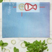 ゴッドソン、最初の聖餐式、青 キッチンタオル (折り畳み)