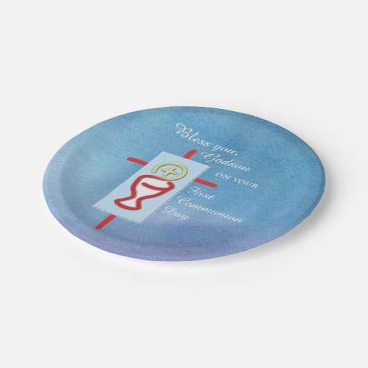 ゴッドソン、最初の聖餐式、青 ペーパープレート (アングル)