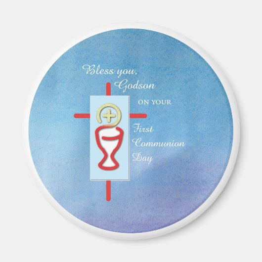 ゴッドソン、最初の聖餐式、青 マグネット (正面)