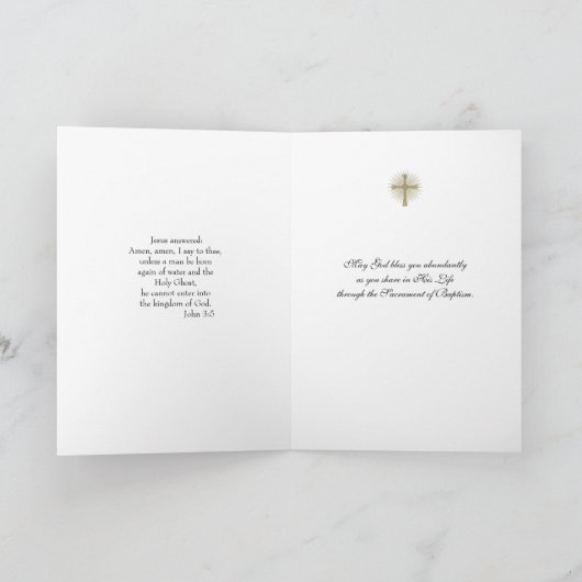 ゴッドチャイルドバプテスベビーガール《キリスト教》洗礼式や命名式メアリーイエス カード (内部)