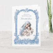 ゴッドチャイルドバプテスベビーガール《キリスト教》洗礼式や命名式メアリーイエス カード (正面)