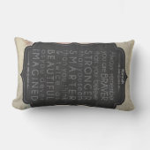 ゴッドドーターギフトやる気を起こさせるワードパーソナライズされた2 ランバークッション (正面)