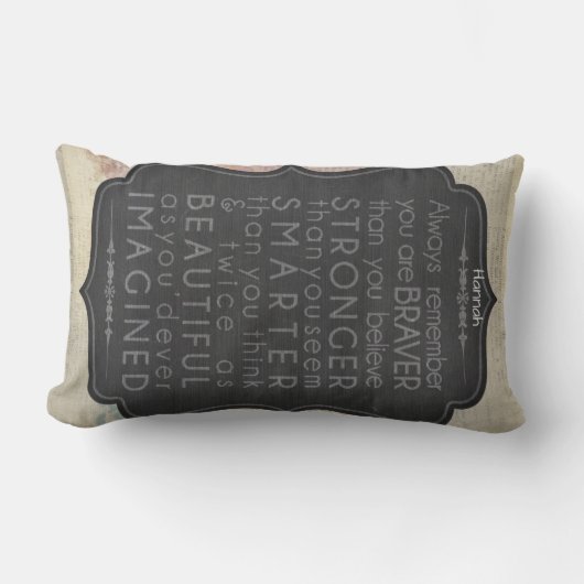 ゴッドドーターギフトやる気を起こさせるワードパーソナライズされた2 ランバークッション (正面)