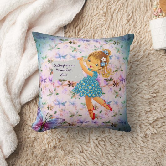 ゴッドドーターギフトフラワーフェアリー聖体洗礼 クッション (ブランケット)