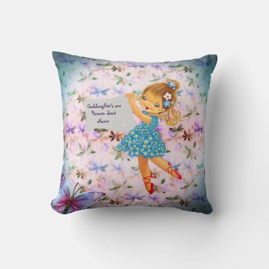 ゴッドドーターギフトフラワーフェアリー聖体洗礼 クッション (正面)