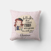 ゴッドドーターギフト引用文諺ピンクの画家アーティスト クッション (正面)
