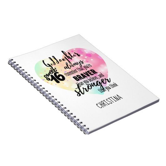 ゴッドドータースウィート16引用文ギフトブレイバーストロンガー ノートブック (右側)