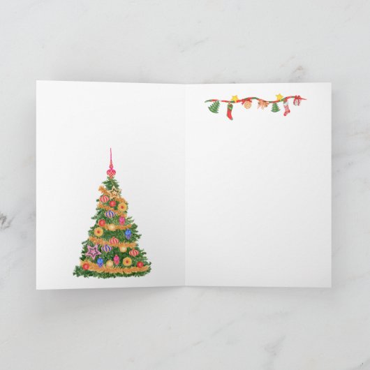 ゴッドドータースノーグローブジンガーブレッドハウスクリスマス シーズンカード (内部)