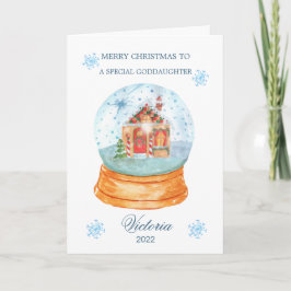 ゴッドドータースノーグローブジンガーブレッドハウスクリスマス シーズンカード
