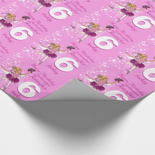 ゴッドドーターネームage ballerinaピンクの誕生日 ラッピングペーパー (角)