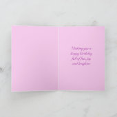 ゴッドドーターバレリーナ誕生日の紫色の年齢カード カード (内部)