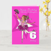 ゴッドドーターバレリーナ誕生日の紫色の年齢カード カード (黄色い花)