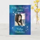 ゴッドドーターフォト名前をカスタムする大学卒業 カード (黄色い花)