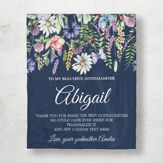 ゴッドドーターワイルドフラワーメッセパーソナライズされたージ フリースブランケット