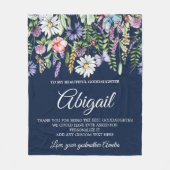 ゴッドドーターワイルドフラワーメッセパーソナライズされたージ フリースブランケット (正面)