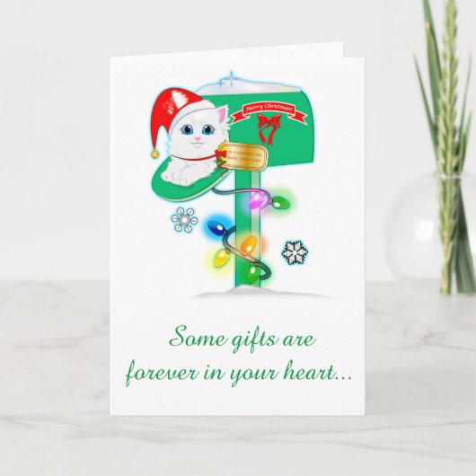 ゴッドドーター:メールボックスのクリスマスの子猫 シーズンカード (正面)