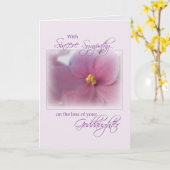 ゴッドドーター,悔やみや弔慰,薄紫 カード (黄色い花)